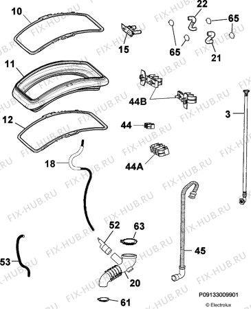 Взрыв-схема стиральной машины Rex Electrolux RWT125543W - Схема узла Hydraulic System 272